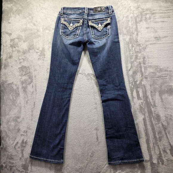 Miss Me Jeans Womens 28 Signature Boot Bootcut Rhinestone Embellished JP7305B - Picture 1 of 12